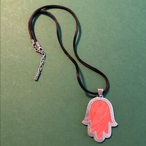 John Hardy Hamsa hand on silk cord.